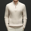 Men's Woolen Half Zipper Thick Casual Long-sleeved Sweater