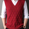 Woolen Vest Men's Twisted Loose Middle-aged Knitted Dad Vest Base Sleeveless Shirt Wholesale
