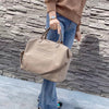 Nylon Waterproof Cloth With Leather Handbag Simple Large Capacity Shoulder Bag