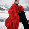 Loose Plus Size Long Leopard Print Fur Coat