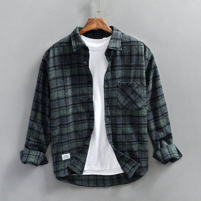 Men's Retro Plaid Long Sleeve Casual Shirt