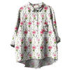 Camicia da donna estiva casual a maniche corte con stampa e colletto, taglia europea