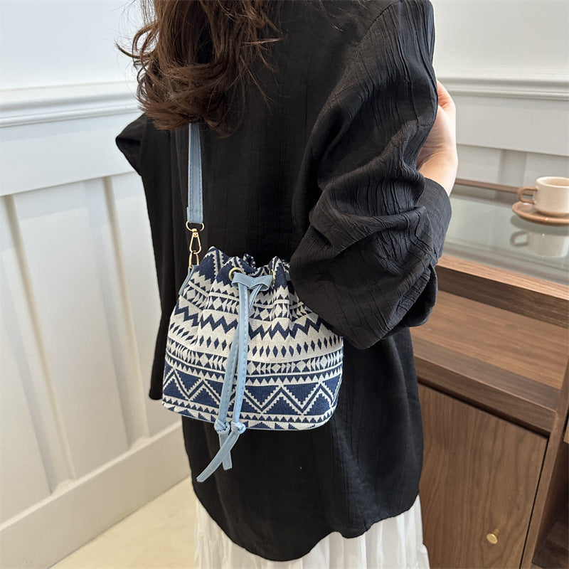 Borsa a secchiello retrò da tenere a mano, borsa a mano personalizzata per il tempo libero