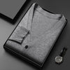 Men's Knitted Cardigan Solid Color And V-neck Basic Style Sweater Coat For Men
