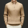 Men's Woolen Half Zipper Thick Casual Long-sleeved Sweater