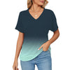 T-shirt da donna, stampa floreale e botanica, maniche corte scollo a V casual