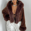 Environmentally Friendly Fox Fur Short Type Hooded Jacket Women
