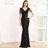 Vestito lungo da donna attillato con paillettes e effetto snellente