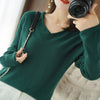 V-neck Long Sleeve Women's Knitwear Top