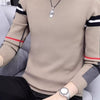 Slim-fit Contrast Colors Round Neck Base Knitwear Men's Sweater
