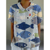 Pullover da donna a maniche corte stampato