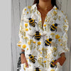Camicetta da donna, camicia con risvolto transfrontaliero, top con stampa digitale 3D