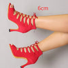 Black And Red Medium High Heels Soft Sole Modern Dance
