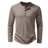 Men's Solid Color Casual Cotton Long-sleeved Top