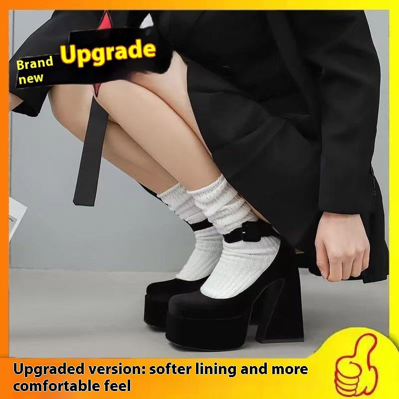 French Vintage Mary Jane Shoes Women's Waterproof Platform