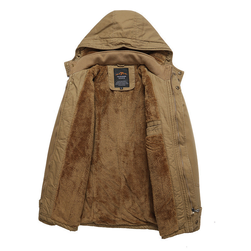 New Men's Jacket Fleece-lined Warm