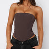 Top da donna asimmetrico a fascia con cinghie e vita attillata alla moda