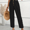 Women's Slim-fit Buttoned Straight Loose Trousers