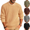 Men's Solid Color Long Sleeve Round Neck Fashion Sweater Loose Retro Sweater