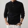 Half-height Henry Collar Button Twisted Sweater Thick Fashion Men's Knitwear