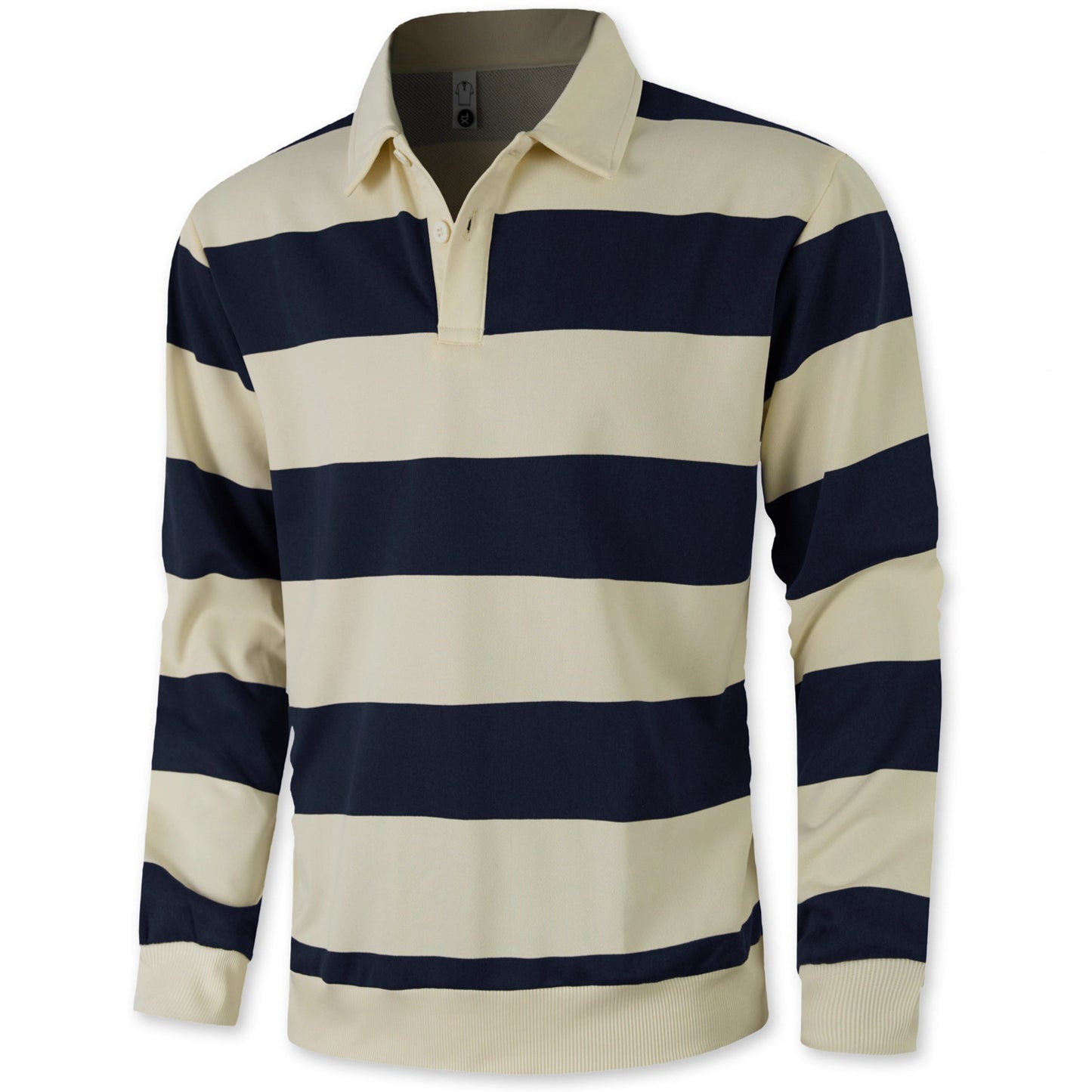 Business Knitwear Striped Contrasting Color Button Long Sleeve