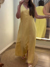 Womens Solid Color V Neck Sleeveless Casual Loose Cotton Linen Dress