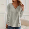 Simple Solid Color Casual Knitted Button Sweater
