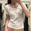 New Round-neck Straight-shoulder Top