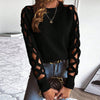 New Hollow Cloth Stitching Long Sleeve Women's Knitwear