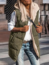Cardigan gilet elegante con cappuccio e vestibilità slim double face