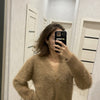 Loose V-neck Mink-like Top Soft And Thickened
