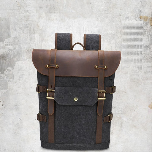 European And American Computer Crazy Horse Leather Backpack
