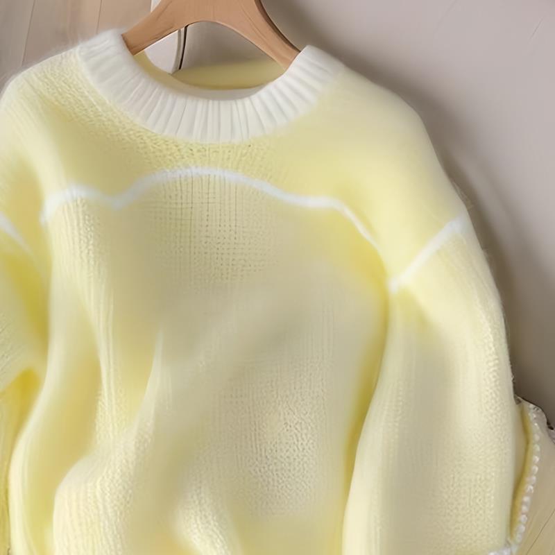 Maglione a maniche lunghe giallo limone