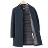 Mid-length Cotton-padded Coat Men's Fleece-lined Windproof Coat