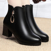 New Side Zipper Mid Heel Boots Women