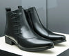Large Size High-top Shoes Side Zipper Color Matching Leather Shoes Men's British Style