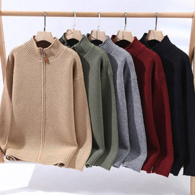 Men's American-style Solid Color Sweater Coat