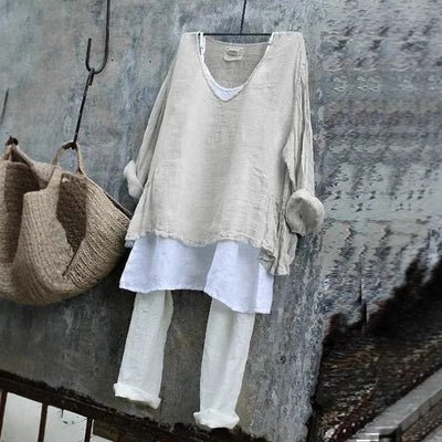 Loose-fitting Casual 3D-printed Long-sleeve Pullover