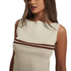 Canotta in maglia a righe stile Chanel, top estivo da donna, capospalla snellente, maglietta intima senza maniche