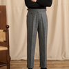 Trendy Wool Casual Gurkha High-rise Straight-leg Pants