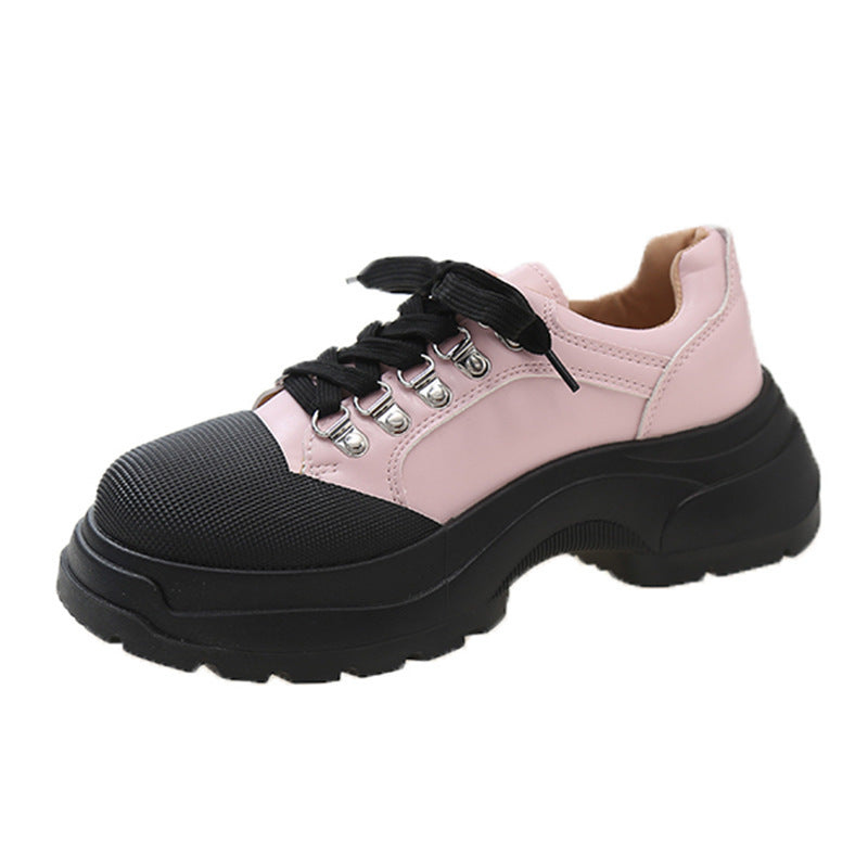 Scarpe da donna in pelle con plateau, stile britannico