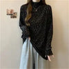 Leopard Print Semi-high Collar Long Sleeve