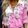 New Womens Delicate Floral Print Long Sleeve Shirt