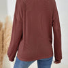 Solid Color Half-Breasted Drop Shoulder T-Shirt