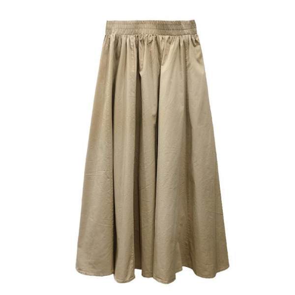 Womens Casual Solid Color Midi Skirt