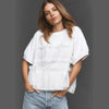 Top da donna alla moda a maniche corte con inserti in mesh