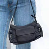 Nylon Simple Black Lightweight Double Pocket Bag
