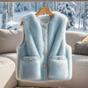 Classic Style Blue Lamb Wool Fur Vest
