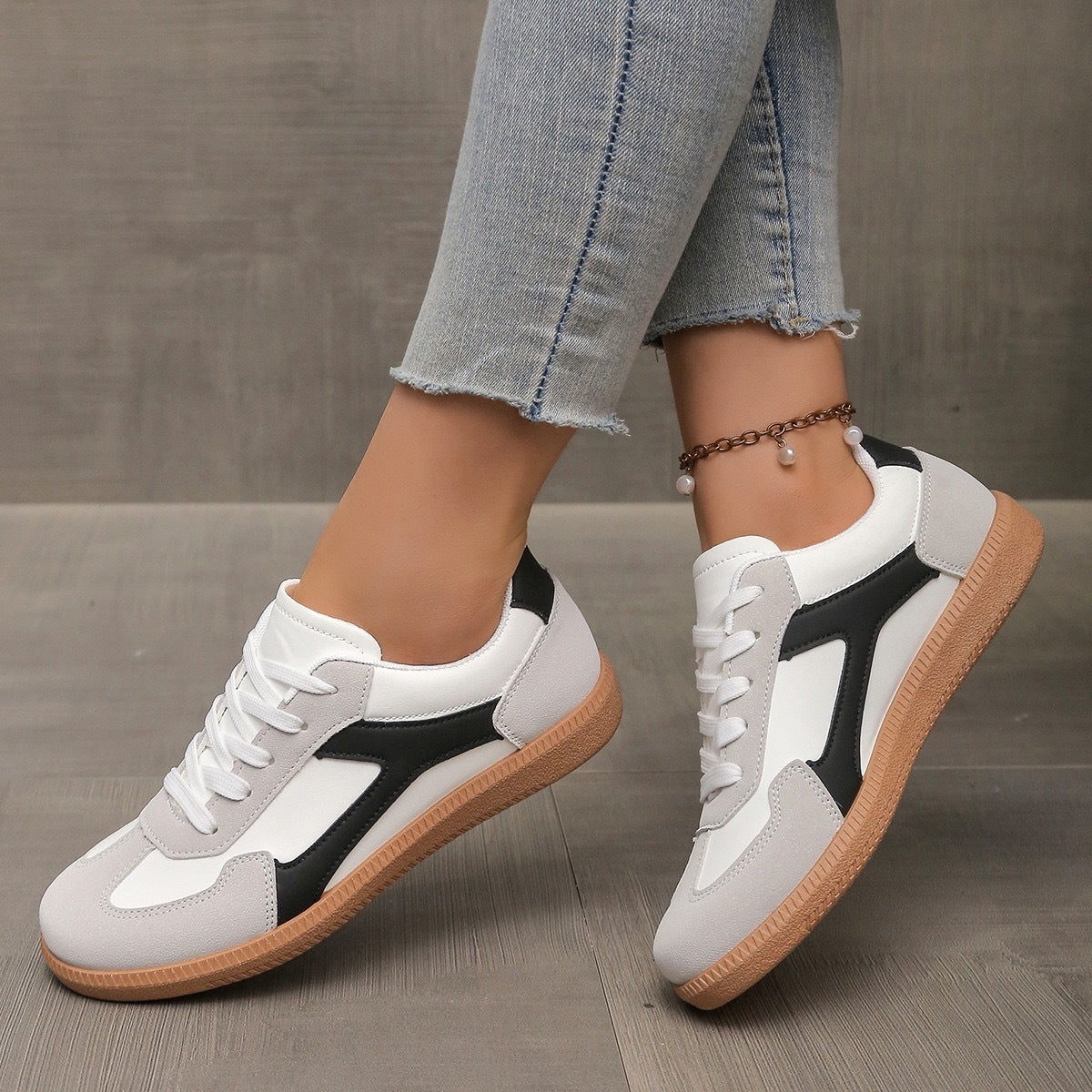 European And American Retro Color Matching Plus Size German Training Shoes Sneaker