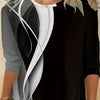 European And American Flower Plant Printed Round Neck Long Sleeve